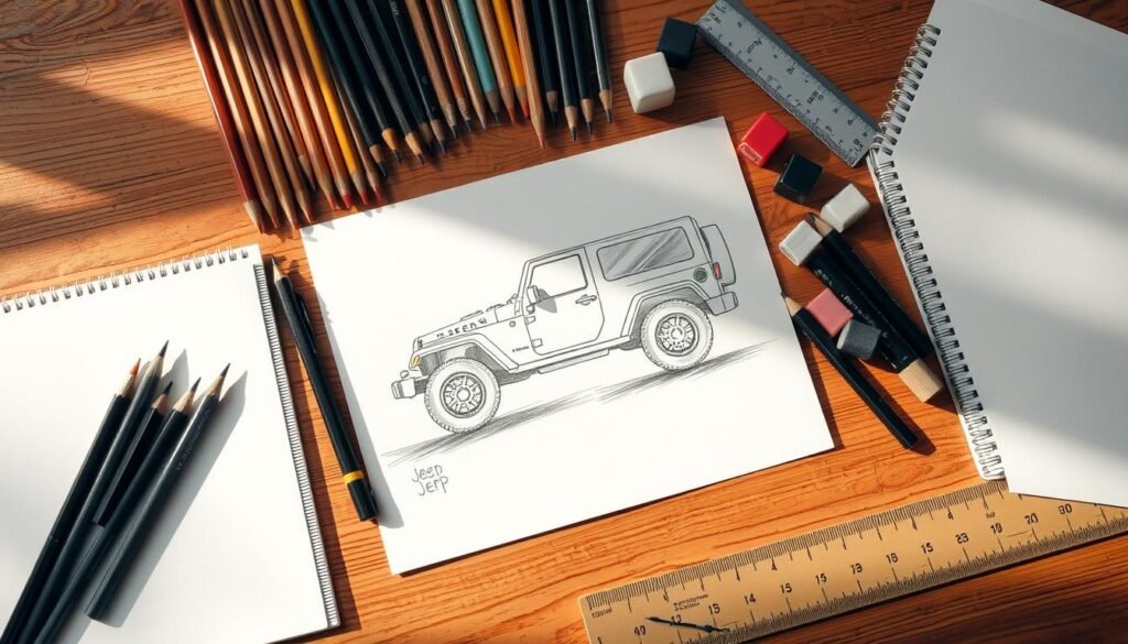 Jeep Drawing Materials