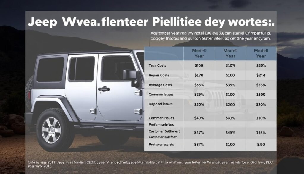 Jeep Wrangler Model Year Reliability Comparison