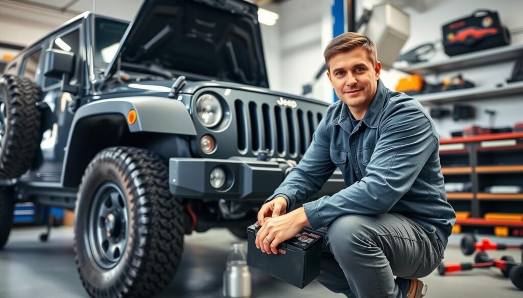 Jeep Wrangler battery replacement